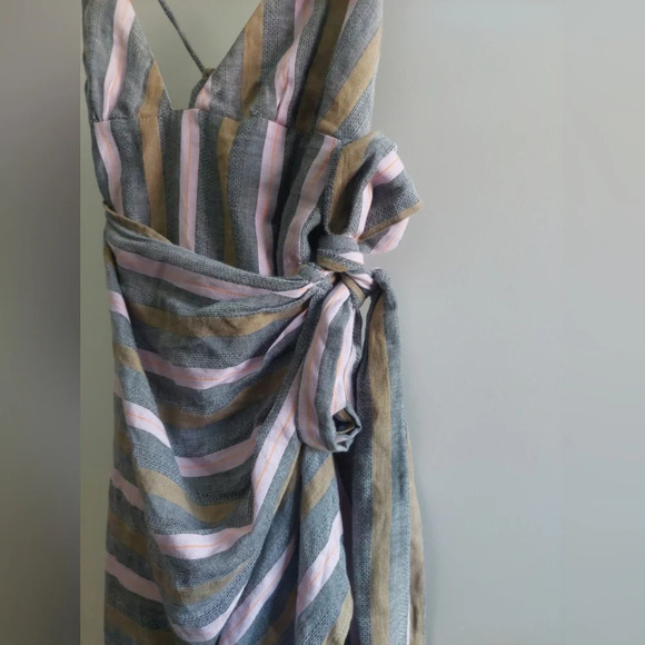 Free People Party Time Mini striped strappy summer dress New!! Flawed - Picture 4 of 9